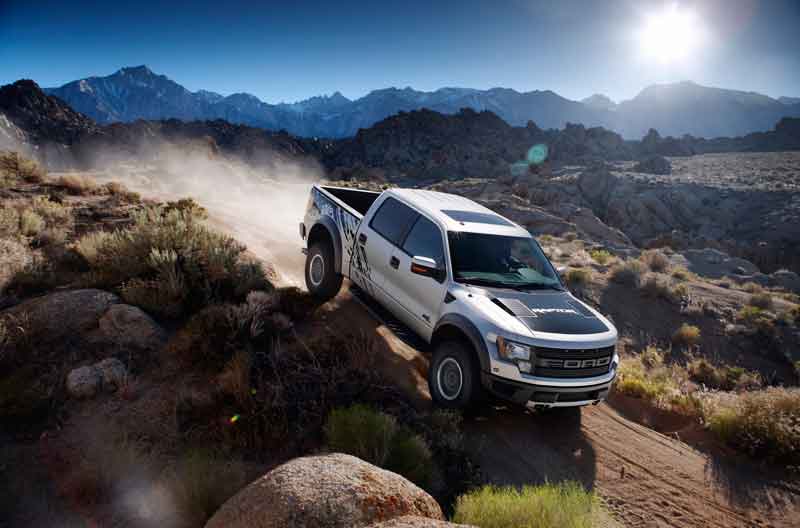 We think the Ford Raptors are some of the coolest looking sport trucks in the industry, so we thought we’d run a photo of one, hauling ass in the dessert. 