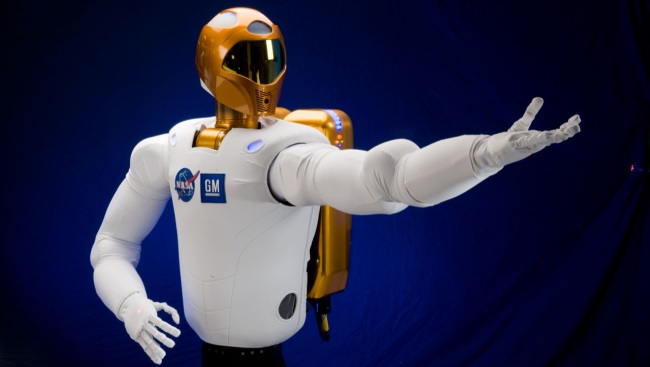 Robonaut 2, the dexterous humanoid robot developed by General Motors and the NASA Johnson Space Center.