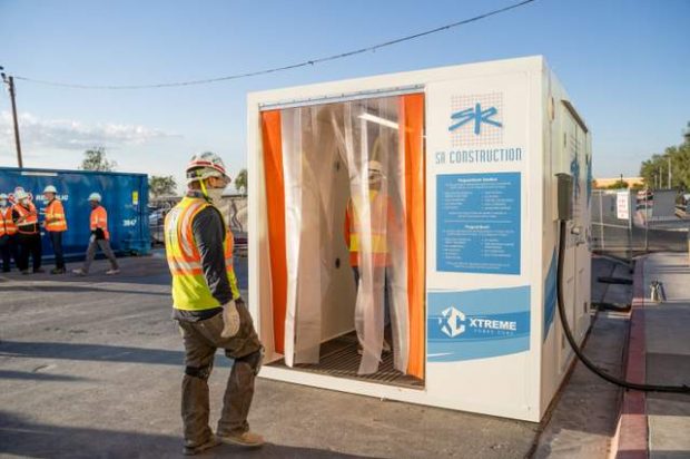 The Xtreme Opti-Clean Cube Is a Modular Walk-Through Station Designed to Combat COVID-19 in Construction