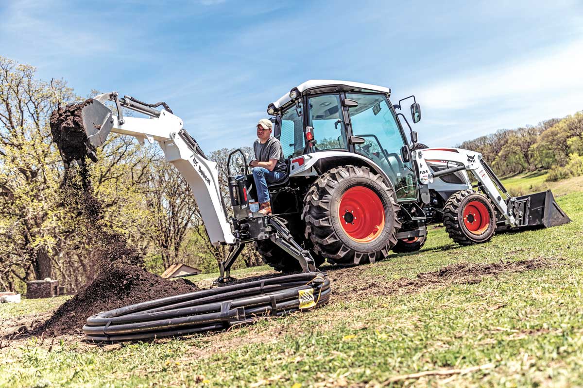 Lawn tractor discount with backhoe attachment