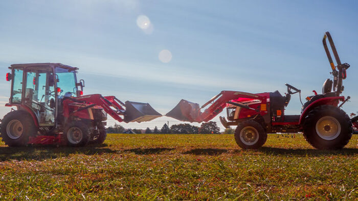 massey-ferguson two tractors facing each other