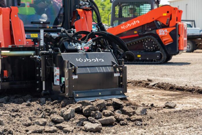 Kubota cold planer on a compact track loader