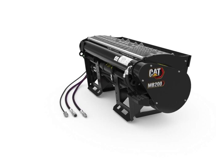Caterpillar mb200 mixing bucket attachment studio shot