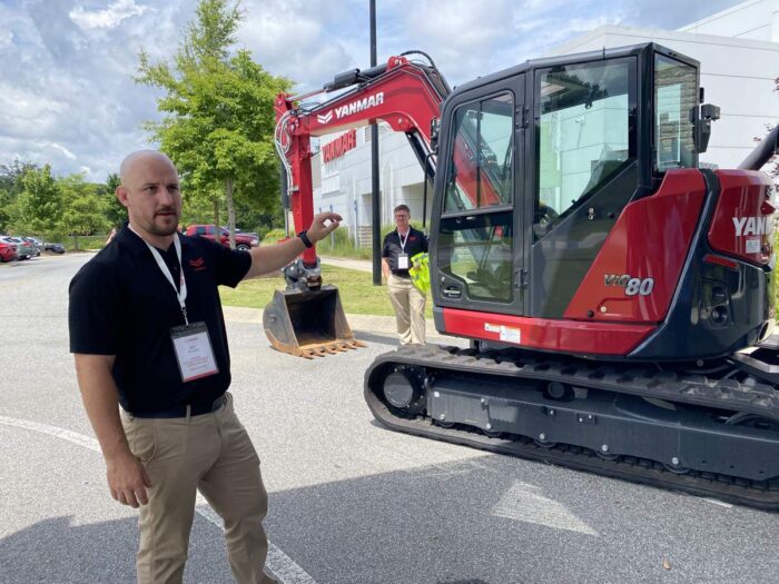 Yanmar CE Media Days EVO Center Zac talking about mini excavators 