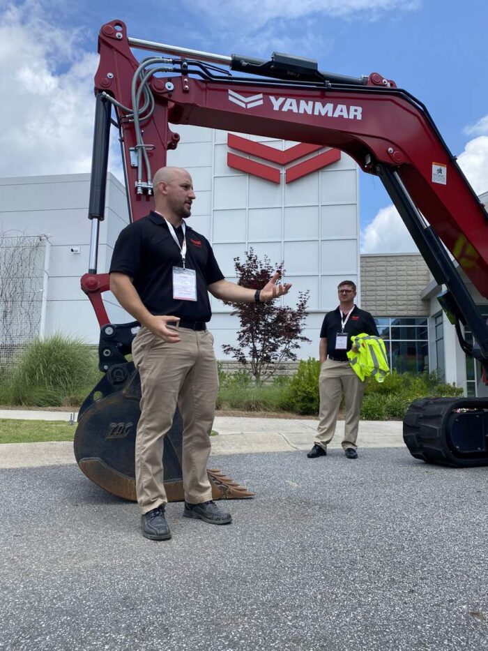 Yanmar CE Media Days EVO Center Zac talking about mini excavators 