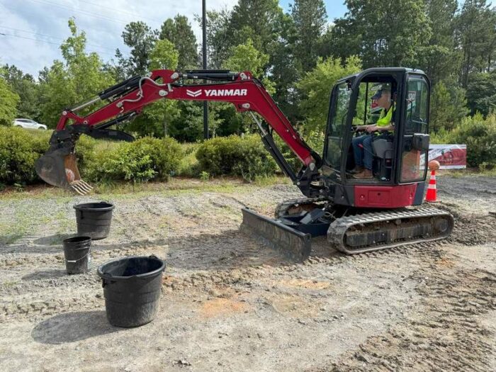 Yanmar CE Media Days mini excavator game Keith Gribbins operating 