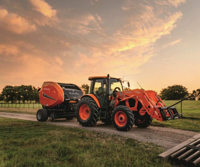 Kubota M5111_baler on a Kubota tractor