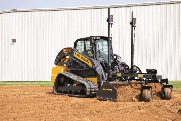 New Holland compact track loader with a grade control attachment