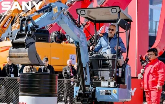 Sany electric excavator at bauma
