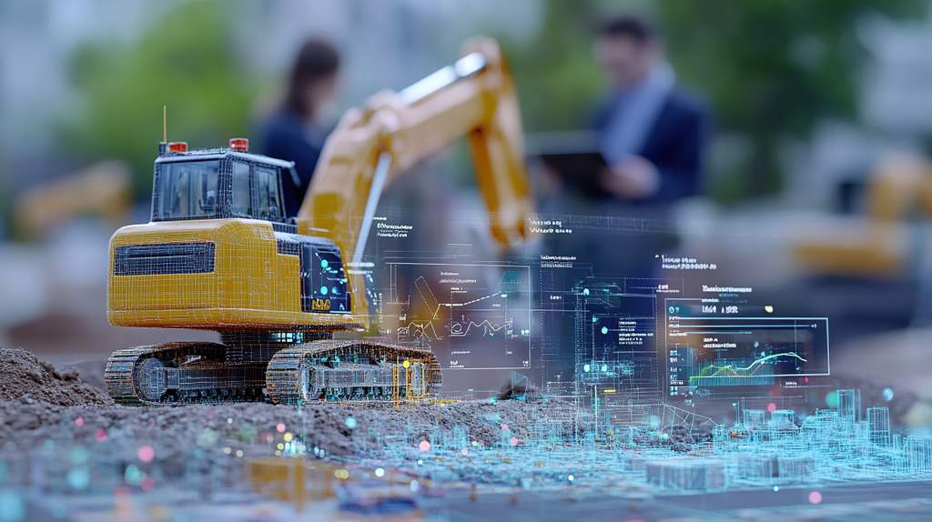 Mini excavator model digital specs on the street computer future technology