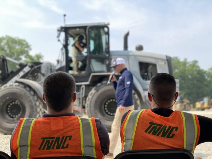 Caterpillar Construction and Technology Days contractors watching a demo