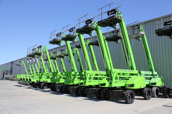 NiftyLift machines in green on lot