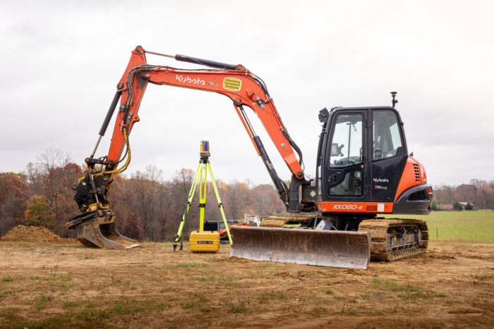 Topcon with Kubota excavator