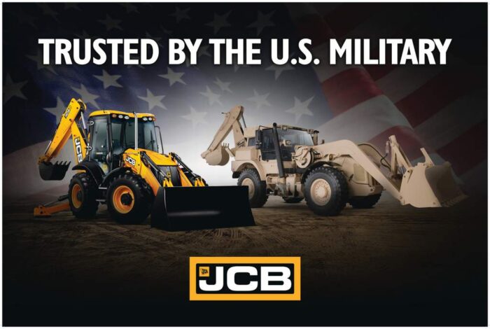 JCB backhoe military poster 