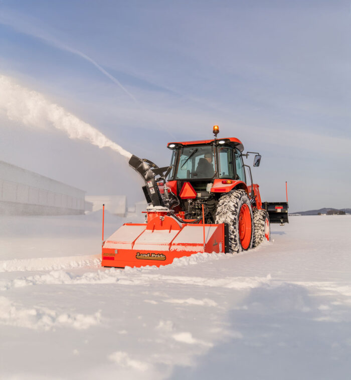 Land Pride snow attachment on tractor