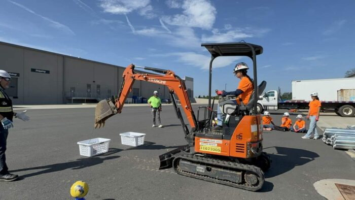 TRF Camp Build Sterling campers learned to drive equipment