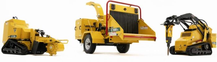 Vermeer Electric Tree Care Equipment lineup on white background