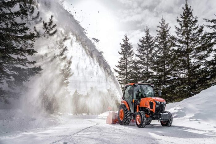 Kubota Grand L70 tractors snow removal snow thrower