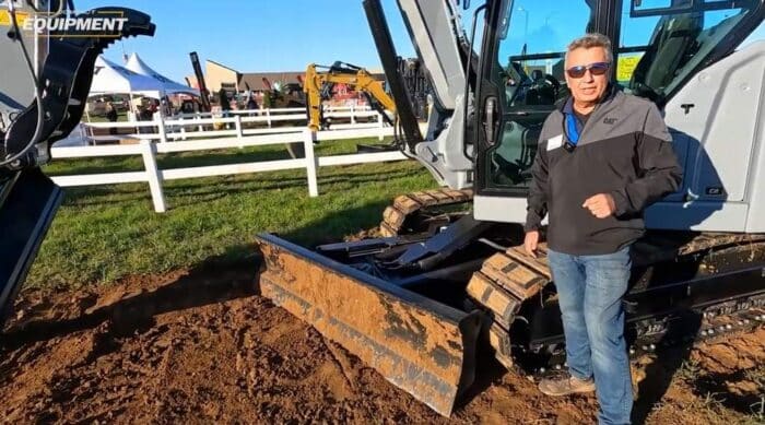 angle blade option for the Caterpillar 308 mini excavator 