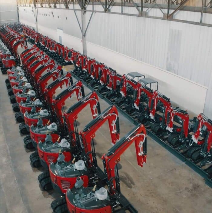 Yanmar compact excavators at the factory