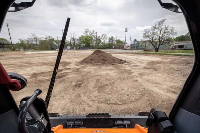 Develon track loader cab front view