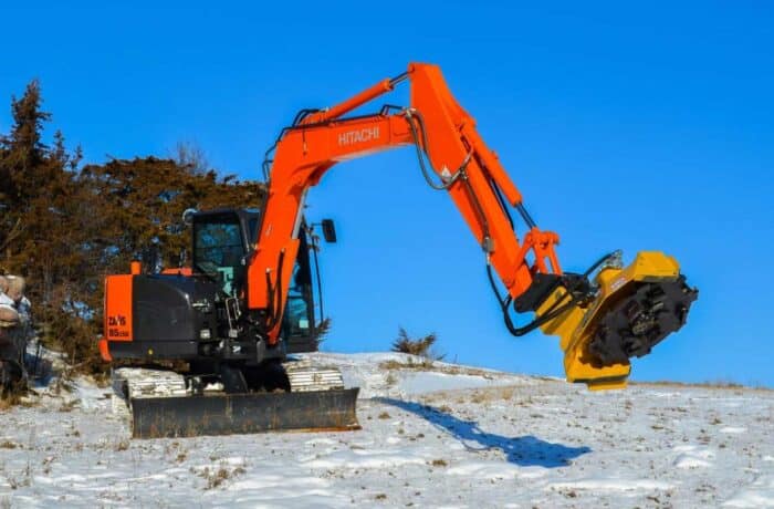 midi excavator with disc mulcher