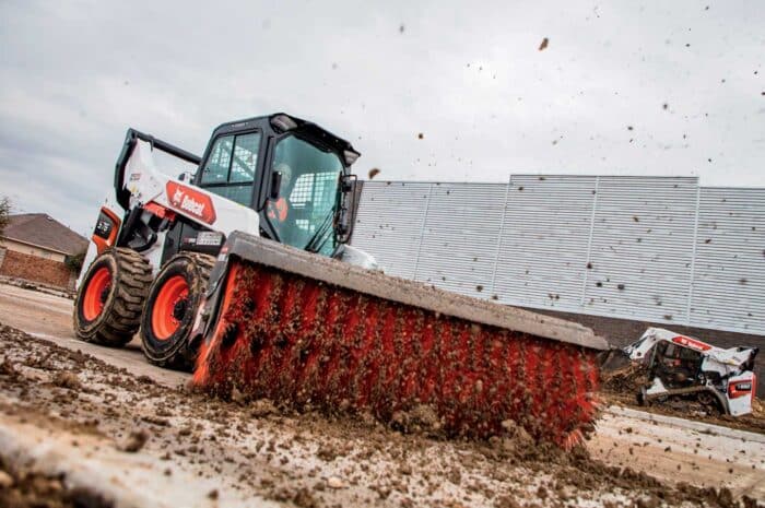 broom on Bobcat skid steer