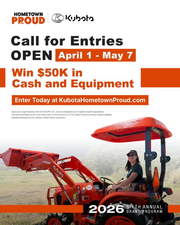Kubota Tractor's 2026 Hometown Proud grant program flyer