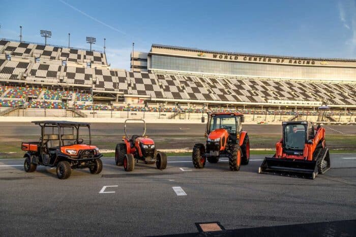 Kubota equipment on racetrack
